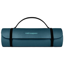 Load image into Gallery viewer, Retrospec Solana Yoga Mat 1" Thick w/Nylon Strap for Men & Women - Non Slip Exercise Mat for Home Yoga, Pilates, Stretching, Floor & Fitness Workouts - Ocean Blue