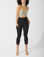 Load image into Gallery viewer, ODODOS Women's High Waisted Yoga Capris with Pockets,Tummy Control Non See Through Workout Sports Running Capri Leggings, Black