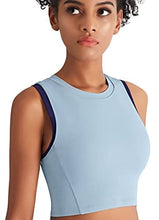 Load image into Gallery viewer, High Neck Sports Bra for Women Longline Low Back Sports Bras Medium Impact Padded Workout Crop Tops for Yoga Gym