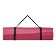 Load image into Gallery viewer, Gaiam Essentials Thick Yoga Mat Fitness & Exercise Mat with Easy-Cinch Carrier Strap, Pink, 72"L X 24"W X 2/5 Inch Thick