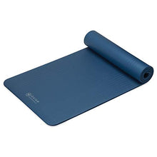 Load image into Gallery viewer, Gaiam Essentials Thick Yoga Mat Fitness & Exercise Mat with Easy-Cinch Carrier Strap, Navy, 72"L X 24"W X 2/5 Inch Thick