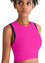 Load image into Gallery viewer, High Neck Sports Bra for Women Longline Full Coverage Sports Bras for Yoga Gym Medium Impact Padded Workout Crop Tops