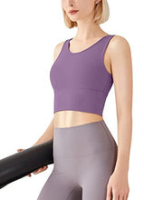 Load image into Gallery viewer, High Neck Sports Bra for Women Longline Low Back Sports Bras Medium Impact Padded Workout Crop Tops for Yoga Gym