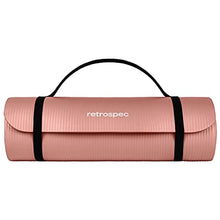 Load image into Gallery viewer, Retrospec Solana Yoga Mat 1" Thick w/Nylon Strap for Men & Women - Non Slip Exercise Mat for Home Yoga, Pilates, Stretching, Floor & Fitness Workouts - Rose