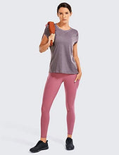 Load image into Gallery viewer, CRZ YOGA Women's Naked Feeling Workout Leggings 25 Inches - High Waisted Yoga Pants with Side Pockets Misty Merlot