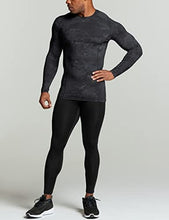 Load image into Gallery viewer, ATHLIO Men's UPF 50+ Long Sleeve Compression Shirts, Water Sports Rash Guard Base Layer, Athletic Workout Shirt, 3pack Utility Camo Black/Black/Neon