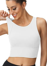 Load image into Gallery viewer, High Neck Sports Bra for Women Longline Full Coverage Sports Bras Medium Impact Padded Workout Crop Tops for Yoga Gym