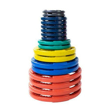 Load image into Gallery viewer, 355lb Color Coded Grip Olympic Plate Weight Set - The Home Fitness Corp