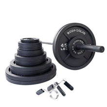 Load image into Gallery viewer, 400lb. Cast Iron Olympic Weight Set with 7' Olympic bar and collars - The Home Fitness Corp