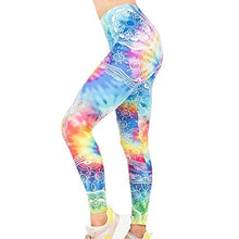 Load image into Gallery viewer, Tie Dye Seamless Workout Leggings - Women’s Colorful Mandala Printed Yoga Leggings, Tummy Control Running Pants
