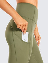 Load image into Gallery viewer, CRZ YOGA Women's Naked Feeling Workout Leggings 25 Inches - High Waisted Yoga Pants with Side Pockets Moss Green