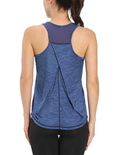Load image into Gallery viewer, Aeuui Workout Tops for Women Mesh Racerback Tank Yoga Shirts Gym Clothes Royal Blue