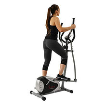 Load image into Gallery viewer, Sunny Health &amp; Fitness SF-E905 Elliptical Machine Cross Trainer with 8 Level Resistance and Digital Monitor , Gray, White, 28 L x 17 W x 57 H

