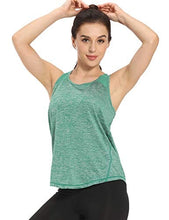 Load image into Gallery viewer, Aeuui Workout Tops for Women Mesh Racerback Tank Yoga Shirts Gym Clothes Foliage Green