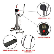 Load image into Gallery viewer, Sunny Health & Fitness SF-E902 Air Walk Trainer Elliptical Machine Glider w/LCD Monitor, 220 LB Max Weight and 30 Inch Stride