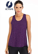 Load image into Gallery viewer, ICTIVE Workout Tops for Women Loose fit Racerback Tank Tops for Women Mesh Backless Muscle Tank Running Tank Tops Workout Tank Tops for Women Yoga Tops Athletic Exercise Gym Tops Dark Purple