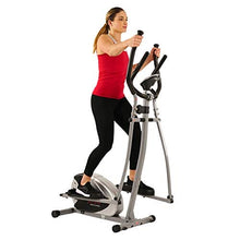 Load image into Gallery viewer, Sunny Health & Fitness SF-E905 Elliptical Machine Cross Trainer with 8 Level Resistance and Digital Monitor , Gray, White, 28 L x 17 W x 57 H