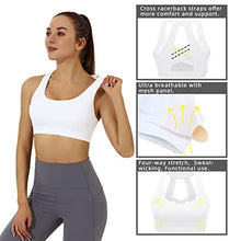 Load image into Gallery viewer, RUNNING GIRL Racerback Sports Bra for Women, Workout Bra with Removable Pad Medium Support Crisscross Yoga Gym Top (WX2801 White S)
