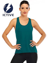 Load image into Gallery viewer, ICTIVE Womens Cross Backless Workout Tops for Women Racerback Tank Tops Open Back Running Tank Tops Muscle Tank Yoga Shirts (Dark Green)