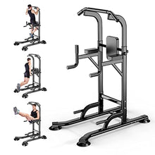Load image into Gallery viewer, Power Tower Adjustable Height Pull Up & Dip Station Multi-Function Home Strength Training Fitness Workout Station for Home Gym