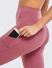 Load image into Gallery viewer, CRZ YOGA Women's Naked Feeling Workout Leggings 25 Inches - High Waisted Yoga Pants with Side Pockets Misty Merlot