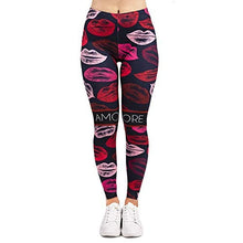 Load image into Gallery viewer, Sexy Lips Seamless Workout Leggings - Women’s 3D Printed Red Yoga Leggings, Tummy Control Running Pants
