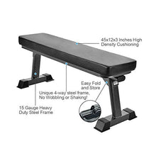 Load image into Gallery viewer, Finer Form Foldable Flat Weight Bench for Bench Press, Strength Training, and Ab Exercises - Free PDF Workout Chart Included