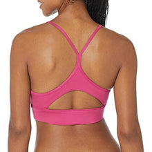 Load image into Gallery viewer, Reebok Women&#39;s Standard Tri-Back Sports Bra, Light Support, Semi Proud Pink/White Small Logo, 30A
