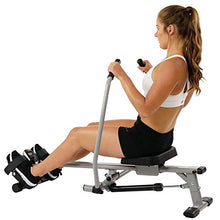 Load image into Gallery viewer, Sunny Health &amp; Fitness SF-RW5639 Full Motion Rowing Machine Rower w/ 350 lb Weight Capacity and LCD Monitor
