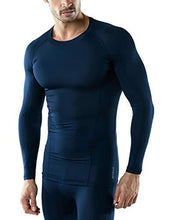 Load image into Gallery viewer, ATHLIO Men's UPF 50+ Long Sleeve Compression Shirts, Water Sports Rash Guard Base Layer, Athletic Workout Shirt, 3pack Black/Charcoal/Navy