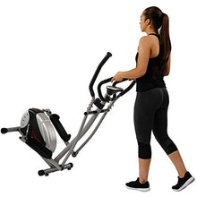 Load image into Gallery viewer, Sunny Health & Fitness SF-E905 Elliptical Machine Cross Trainer with 8 Level Resistance and Digital Monitor , Gray, White, 28 L x 17 W x 57 H
