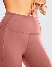 Load image into Gallery viewer, CRZ YOGA Women's Naked Feeling Workout Leggings 25 Inches - High Waisted Yoga Pants with Side Pockets Light Reddish Brown