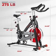 Load image into Gallery viewer, Sunny Health & Fitness Indoor Cycling Exercise Bike with Heavy 49 LB Chrome Flywheel - SF-B1002