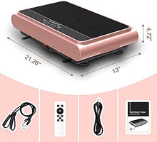 Load image into Gallery viewer, Natini Vibration Plate Exercise Machine Whole Body Vibration Platform Machine with Loop Resistance Bands for Home Fitness Training Equipment & Weight Loss (Pink)