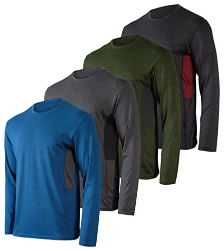 Pack:Mens Long Sleeve T-Shirt Workout Clothes Quick Dry Fit Gym