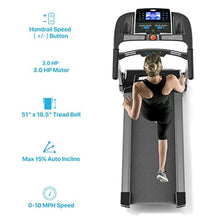 Load image into Gallery viewer, Treadmill 300+ lb Capacity with 15% Auto Incline, 0-10 MPH 3.5 HP Fitness Folding Treadmill for Home, Walking Running Cardio Machine with Audio Speaker, 12 Exercise Programs, Shock Absorb