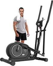 Load image into Gallery viewer, HASIMAN Elliptical Exercise Machine, Elliptical Machine for Home Use, Adjustable Magnetic Elliptical with Pulse Rate Grips and LCD Monitor, 350LB Weight Capacity (Coal Black)