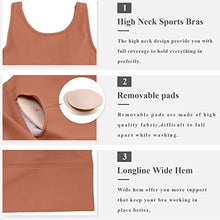 Load image into Gallery viewer, High Neck Sports Bra for Women Longline Low Back Sports Bras Medium Impact Padded Workout Crop Tops for Yoga Gym
