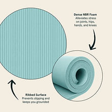 Load image into Gallery viewer, Retrospec Solana Yoga Mat 1" Thick w/Nylon Strap for Men & Women - Non Slip Exercise Mat for Home Yoga, Pilates, Stretching, Floor & Fitness Workouts - Blue Ridge