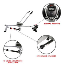 Load image into Gallery viewer, Sunny Health & Fitness SF-RW5639 Full Motion Rowing Machine Rower w/ 350 lb Weight Capacity and LCD Monitor