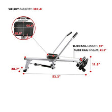Load image into Gallery viewer, Sunny Health & Fitness SF-RW5639 Full Motion Rowing Machine Rower w/ 350 lb Weight Capacity and LCD Monitor