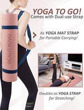 Load image into Gallery viewer, Yoga Mat with Strap, 1/3 Inch Extra Thick Yoga Mat Double-sided Non Slip, Professional TPE Yoga Mats for Women Men, Workout Mat for Yoga, Pilates and Floor Exercises