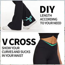 Load image into Gallery viewer, ZOOSIXX Flare Yoga Pants for Women, Bootcut High Waisted Black Crossover Leggings Black