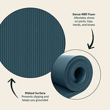 Load image into Gallery viewer, Retrospec Solana Yoga Mat 1" Thick w/Nylon Strap for Men & Women - Non Slip Exercise Mat for Home Yoga, Pilates, Stretching, Floor & Fitness Workouts - Ocean Blue