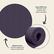 Load image into Gallery viewer, Retrospec Solana Yoga Mat 1" Thick w/Nylon Strap for Men & Women - Non Slip Exercise Mat for Home Yoga, Pilates, Stretching, Floor & Fitness Workouts - Eggplant