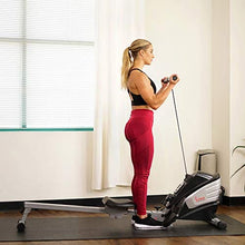 Load image into Gallery viewer, Sunny Health & Fitness Dual Function Magnetic Rowing Machine w/ Digital Monitor, Multi-Exercise Step Plates, 275 LB Max Weight and Foldable - SF-RW5622