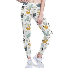 Load image into Gallery viewer, visesunny High Waist Yoga Pants with Pockets Funny Sloth on Rainbow Buttery Soft Tummy Control Running Workout Pants 4 Way Stretch Pocket Leggings