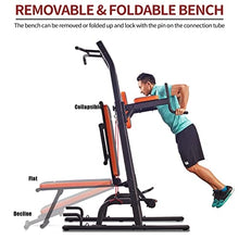 Load image into Gallery viewer, HARISON Multifunction Power Tower with Bench Pull up Bar dip station for Home Gym workout Strength Training Fitness Equipment