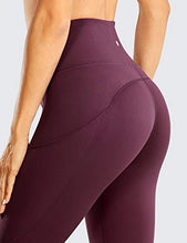 Load image into Gallery viewer, CRZ YOGA Women's Naked Feeling Workout Leggings 25 Inches - High Waisted Yoga Pants with Side Pockets Dark Russet