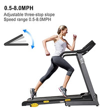 Load image into Gallery viewer, Folding Electric Treadmill Running Machine with 3 Levels Manual Incline - 2.5 HP Power 15 Preset Program 10 Minutes Assembly, Max. 8.5 MPH with Large Display & Cup Holder for Home Use